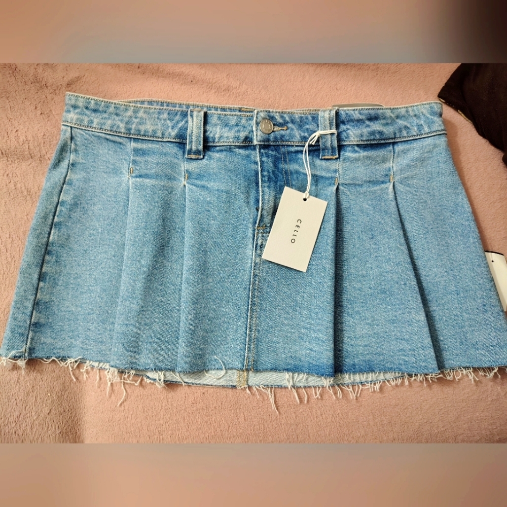 Jean ruffled skirt stretchy